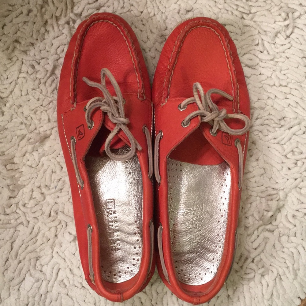 Coral Sperry Shoes